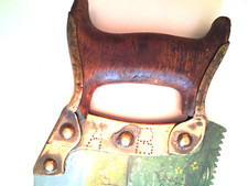 VINTAGE DISSTON D-24, HAND SAW, VERY EARLY WITH COPPER & ROSEWOOD HANDLE picture