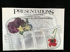 PRESENTATIONS Crystal Collection 5-Part Relish Dish w/Box Fruit Design picture