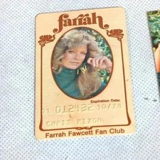 Original 1978 Farrah Fawcett Fan Club card and pictures credit card style picture