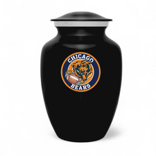 Metal Black 8 Inch Chicago Bears Football Theme Cremation Urn Adult Ashes Urns picture