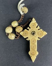 Antique Victorian Stanhope Cross Pendant Peephole Has St Louis Gonzaga picture