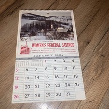 Vintage 1964 Calendar Advertising Complete Women’s Federal Savings Ohio picture