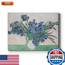 Renditions Gallery Vase with Irises by Vincent Van Gogh Canvas Print 30 in H x picture