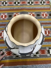 zuni Deer Pottery (large )  Anderson Peynetsa- 3 Row  Deer 10.1/4 Wide 12 Tall picture