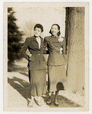 African American Lesbian Women Twinning 1930 Gay Women Antique Photo Short Hair picture