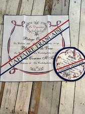 Vintage Dish Towel & Pot Holder L'affaire francaise France Graphic Red Blue picture