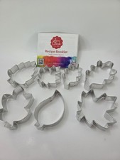 7pc Set Ann Clark Cookie Cutters Fall Leaves Made In USA w/Recipe Booklet picture