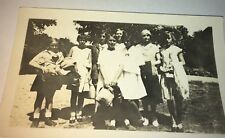 Antique American Young Ladies Posse Fashion Outfits Summer Snapshot July C.1930 picture