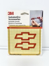 2 Vintage 3M Red Chevrolet Chevy Car Stickers Emblem Automotive Jewelry As Is picture