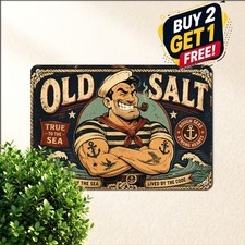 Humorous Sailor Popeye Cartoon Tin Sign Retro Comic Character Metal Wall Plaque picture