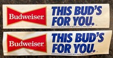 2-BUDWEISER BEER OLD ADVERTISING PEEL STICK VINTAGE 1986 ORIGINAL BUD 3