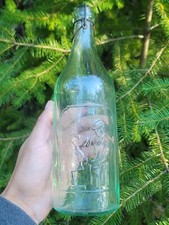 Scarce 1880s Blob Top New York Picture Soda☆Quart Bartender GB Seely's Bottle picture