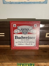 Vintage BUDWEISER Sign King Of Beers Large Plexiglass Advertising Display 24x24 picture
