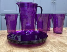 Tupperware Ice Prism Purple-Bowls-Tumblers-Plates-Pitcher-U-Pick-NEW-SHIP INCL picture