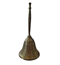 Vintage 1940s India Brass Handheld Decorative Bell picture