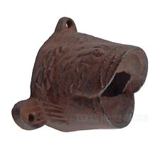 Fish Mouth Beer Bottle Opener Cast Iron Wall Mounted Bar Cabin Lodge Lake House picture