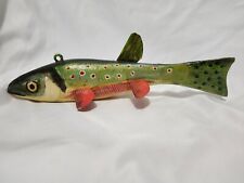 Tom Singleton Hand Carved & Painted  Wood Trout Fish Decoy  10 inches picture