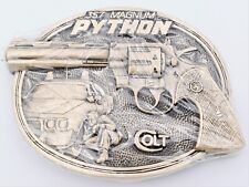 Colt Python 357 Police Revolver Pistol ADM Solid Brass Vintage Belt Buckle picture