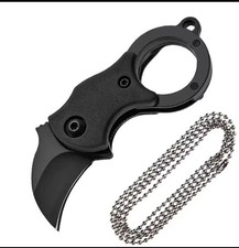 Mini Karambit Style Pocketknife Black Stainless Steel Blade Plastic Handle picture