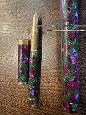 Waterman Lady Agathe  Fountain Pen Magenta Bronze 18K Gold Med Pt picture