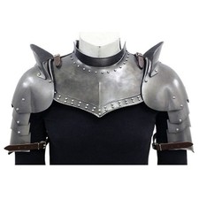 Medieval Armor Gorget Set with Pauldrons – Knight Shoulder Guard for Adults picture