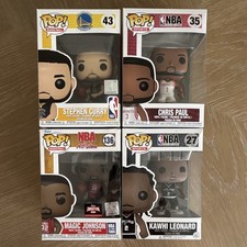 Funko Pop NBA Vinyl Lot of 4 Curry Chris Paul Magic Johnson Kawhi Leonard picture