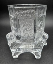 Vintage L.E. Smith Pagoda Fairy Lamp Frosted Glass Base Only picture