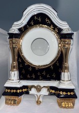 Vintage Limoges Design Porcelain Clock Case Cobalt Blue and Gold Floral picture
