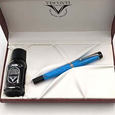 Visconti I Coloniali Fountain Pen Blue With Black Ink In Box Italy  picture