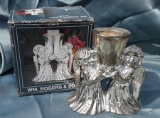 William Rogers & Son Silverplated Angel Candle Holder, new old stock picture