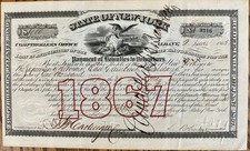 $1000 NY State Bond issued June 1865 to pay Enlistment bounties to Volunteers picture