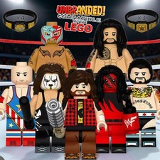 7x Figure Ľot WWE Custom Wrestling Minifigure Lot Foley Sting Roman CM PUNK Belt picture