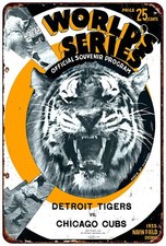 1935 Chicago Cubs vs Detroit Tigers World Series program cover METAL SIGN picture