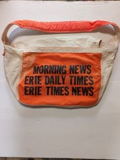 Vintage Erie Daily Times Newspaper Carrier Canvas Delivery Bag picture