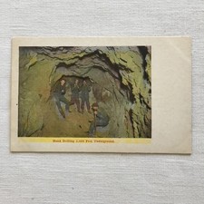 Mining Postcard Hand Drilling 2000 Feet Underground Butte MTYellow Of Registerf picture