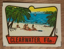 Vintage 1960s Clearwater Florida Souvenir Decal picture