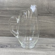 Vintage Clear Glass 28 oz. Contour Glass Pitcher 10.5” Water Juice Milk EUC picture