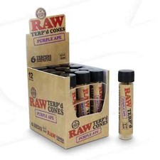 12 X RAW TERP'D ENHANCED CONES 🤩 PURPLE APE 🤩 1 1/4 SIZE FULL BOX 72 CONES 💯 picture