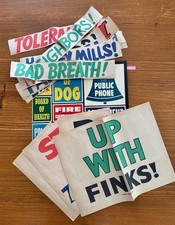 Vintage MAD Magazine Protest Signs Paper Graphics Lot 1960s Satire Ephemera picture