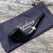 Erik Nording Classic Silver Smooth Horn Briar Tobacco Pipe - NEW picture