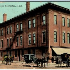 c1910s Rochester, MN The Mayo Offices Postcard Horse Carriages Street View picture