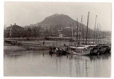 c.1900's PHOTO CHINA - TSINGDAO QINGDAO 1908 BOATS WATERFRONT picture
