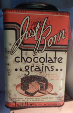 vintage tin-Just Born chocolate grains 8