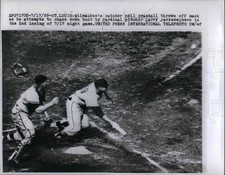 1959 Press Photo Dell Carndall, Milwaukee Braves, Larry Jackson, Cardinals picture