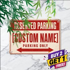 Reserved Parking Custom Style Metal Tin Sign Heavy Duty Garage Wall Decor picture