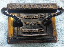 Antique Howell's Wave Fluter Cast Iron Rocker Iron & Base – Geneva IL PAT'D 1866 picture