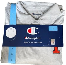 New Illinois Fighting Illini NCAA Polo Shirt Men's Large Gray Champion L picture