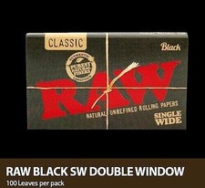 *RAW CLASSIC SINGLE WIDE Rolling Papers DOUBLE PACK  100 LEAVES picture