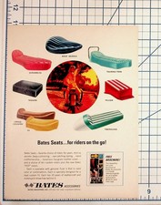 Vintage Bates Motorcycle Seats Ad 1960s 1970s Original Print Ephemera California picture