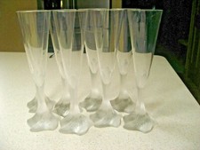 Vtg Rare Lalique Lot of 4 Pairs of Champagne Flutes - Ltd 250 Pairs Worldwide  picture